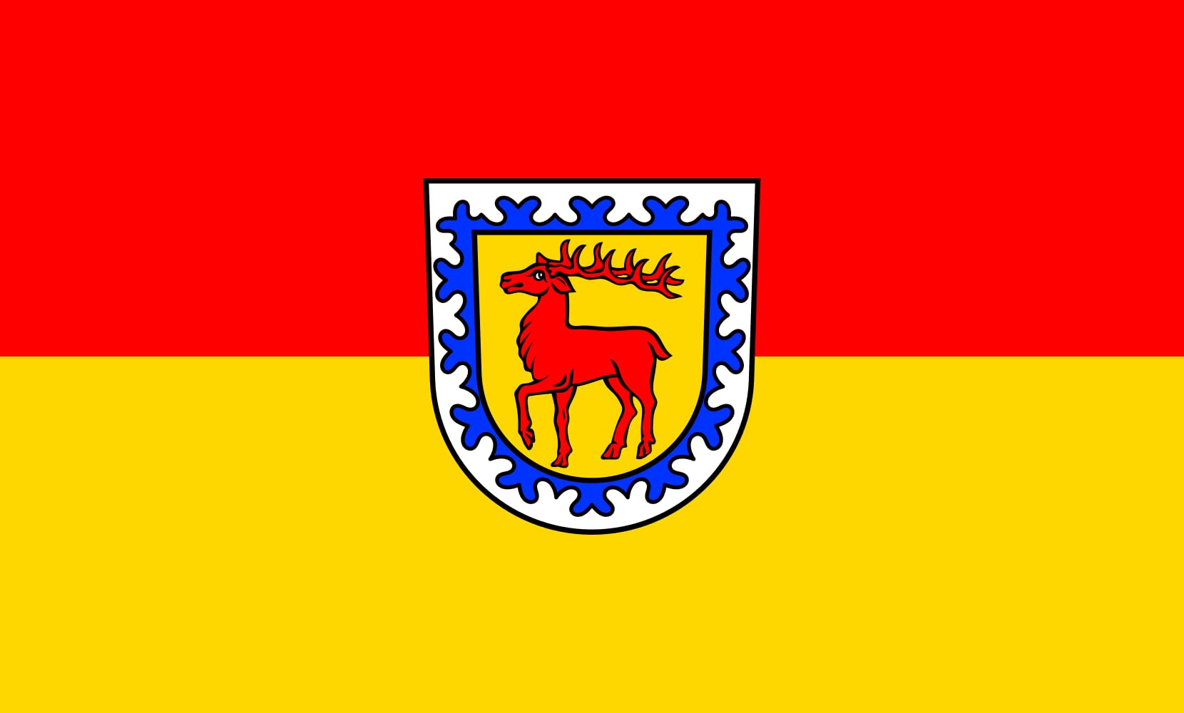 Drapeau Leibertingen 1.35m² anti-effilochage grand format horizontal paysager