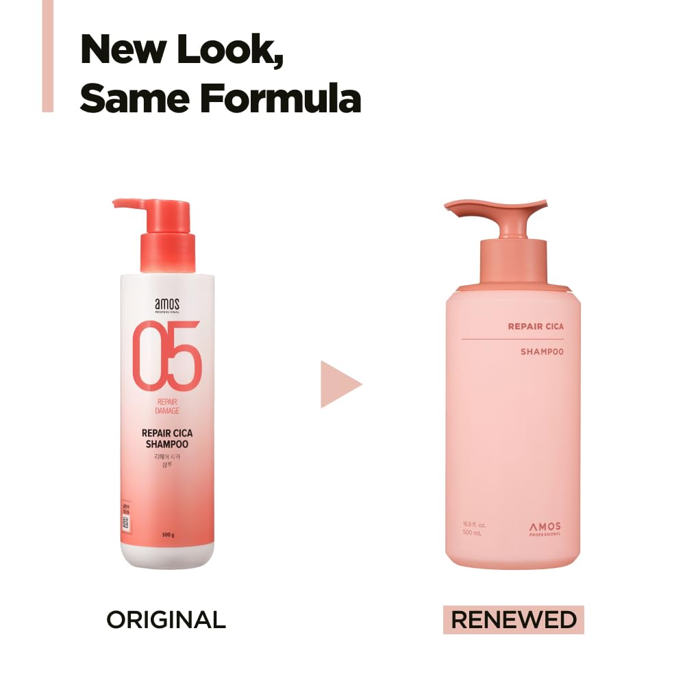 AMOS PROFESSIONAL Repair Cica Shampoo l Repairs, Strengthens, & Nourishes for Split Ends & Breakage, Reverse Hair Damage from Bleach, Color, Chemical Services, 16.9 fl. oz. - Image 2