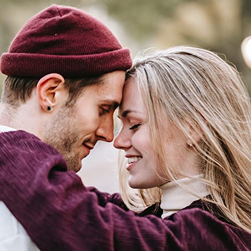 Top Plaza Black Stainless Steel Stud Earrings Round Cubic Zirconia Hypoallergenic Cz Earring Set For Women Men 3Mm-8Mm #TOP3