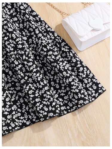 SOLY HUX Girl's Floral Print Dress Square Neck Sleeveless A Line Flowy Summer Short Dresses4