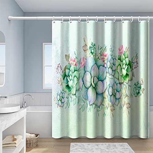 Rideau de douche plante succulente pour une ambiance spa exotique