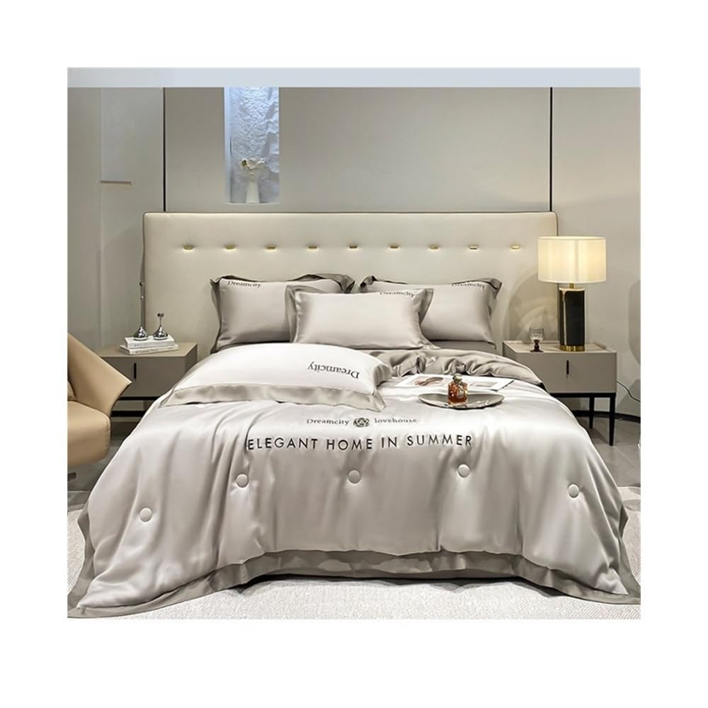Ensemble de lit complet en satin parure moderne pour chambre adulte