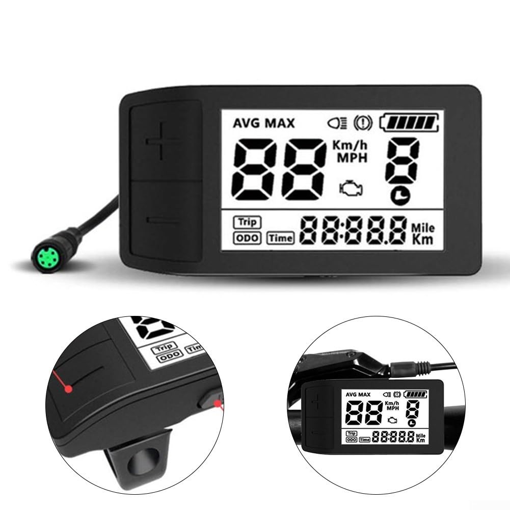Display LCD 500S per motore BBS01 HD Mid-Drive, 24 V, 36 V, 48 V, schermo per strumenti per bici elettrica con 5 pin femmina, nero