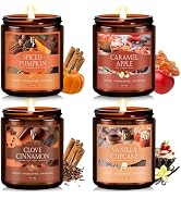 Fall Candles Set, 4 Pack Candles for Home Scented Natural Soy Wax, Autumn Gifts Set for Women Men...