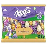 Milka   Assortiment de Petits Œufs de Pâques en Chocolat   Mix de 5 Goûts   Lait, Lait Praliné, Blanc Praliné, Biscuit, Chocolat Blanc   Chocolat à Offrir   1 Sachet de 453 g