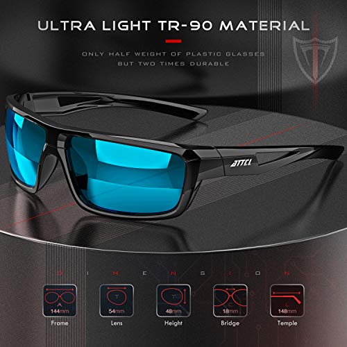 Attcl Sports Polarized Sunglasses For Men Cycling Driving Fishing 100% Uv Protection J2021 Blue #TOP2