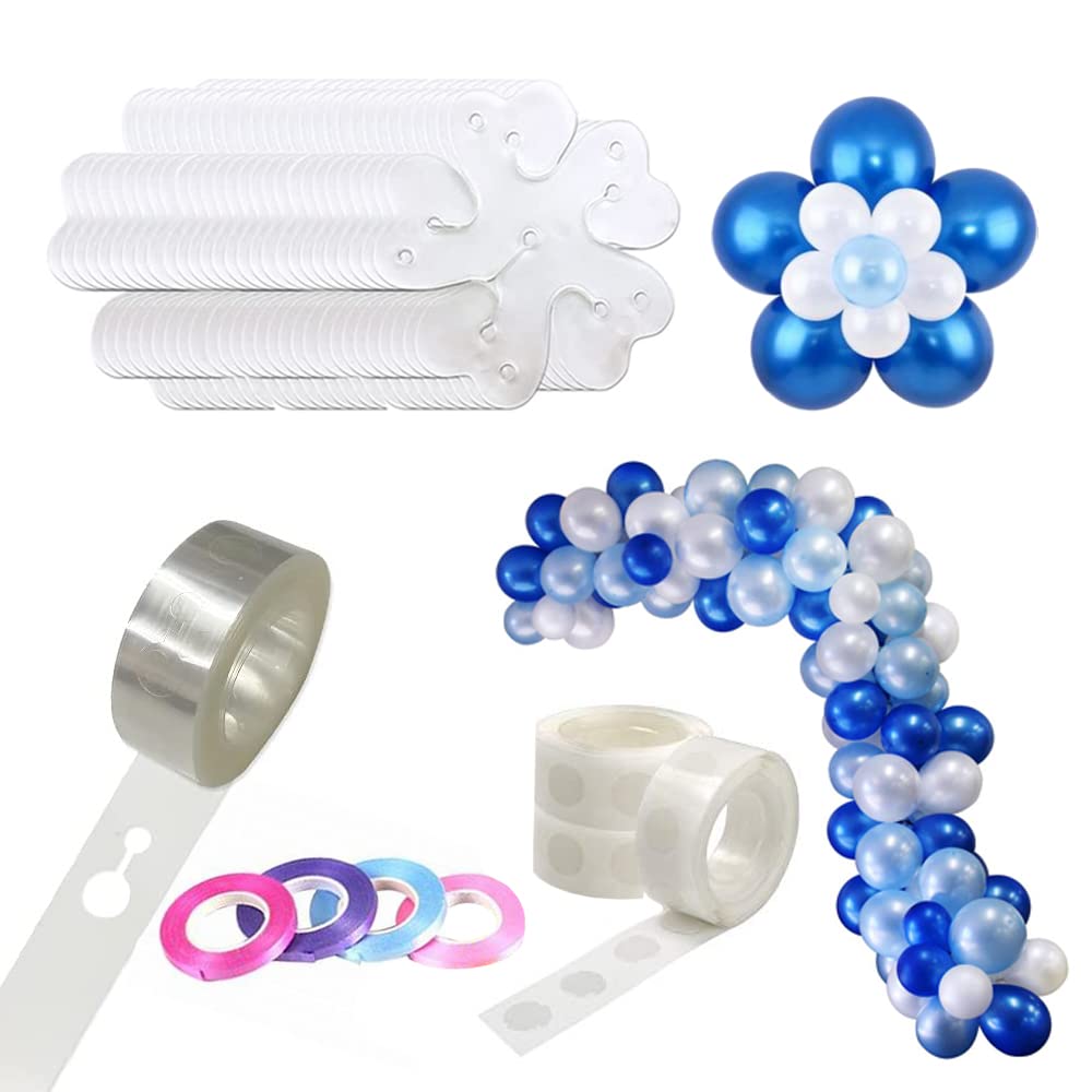 Rozi Decoration Polyvinyl Chloride Balloon Arch Garland Making Accessories Kit Include Arch Strip Glue Dot Flower Clips And Balloon Ribbons Pack of 19 Pcs, Assorted