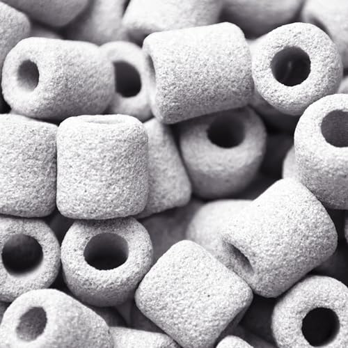 Image of Biological Ceramic Ring Bio Filter Media for Aquarium Fish Tank Nitrifying Bacteria (Grey)