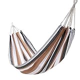 Hammock Canvas Outdoor Swing Thickened Camping Hanging Chair Single Double Adult Hammock,Blue-A/3367(Browna)