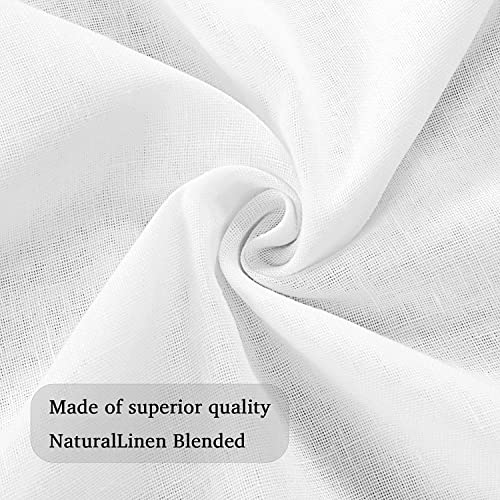 Turquoize Sheer Linen Curtains 84 Ines White Linen Curtain Panels Natural Linen Blended Sheer Curtains Rod Pocket Sheer Curtains For Livingroom, Light Filtering Linen Sheer Curtains (2 Panels, White) #TOP5