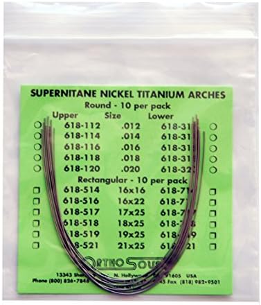 Super Elastic Nickel Titanium Tapered Arches - 10 Pcs (.012.014.016.018.020) Upper and Lower (.014 Upper)
