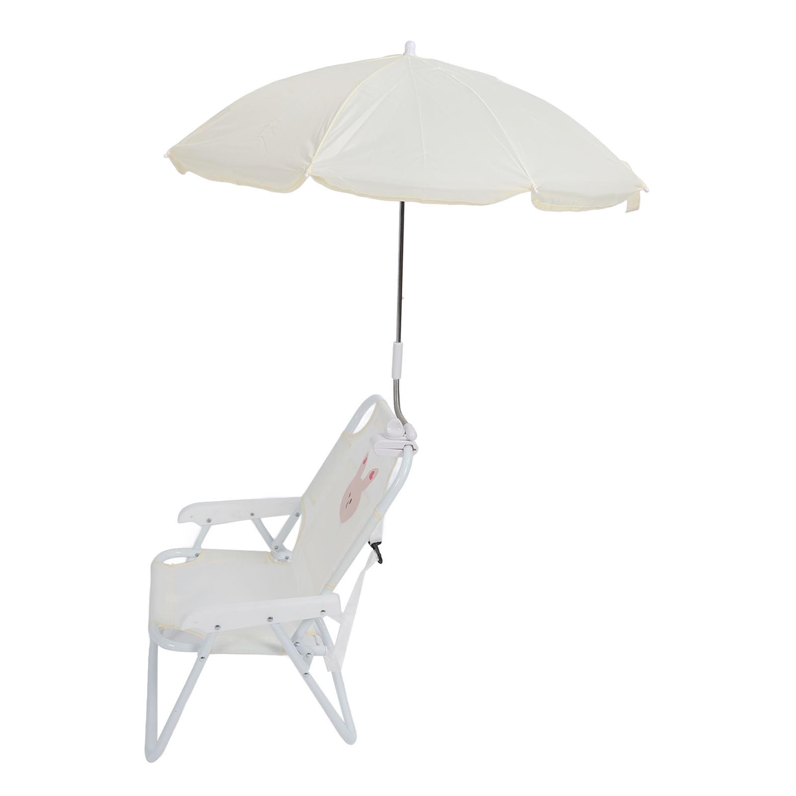 Silla de Playa para Niños, Sombrilla a Prueba de Sol con ángulo Ajustable, Diseño Plegable Portátil Liviano para Actividades Al Aire Libre, Viajes en la Piscina y la Playa (Conejito)