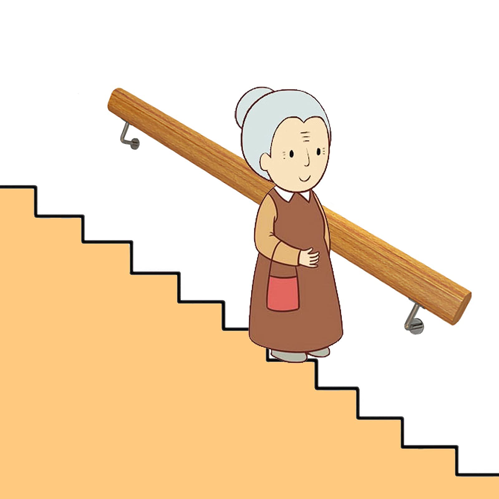 Rampe d'escalier antidérapante pour sécuriser la montée des personnes âgées 0,8m