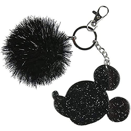 Cerdá Llavero ACRILICO Pompom Mickey, Negro, 17 cm (2600000237)