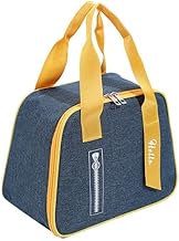HAIYUN Insulated Lunch Bag for Office Men, Women and Kids, Canvas Inner Aluminium foil Tiffin Bags for School, Picnic, Work, Carry Bag for Lunch Box(Multi Design) (04-Blue)