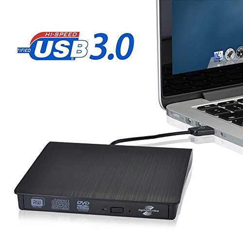 MthsTec USB 3.0 Slim Lightscribe External DVD Burner/Writer DVD CD Drive for Laptops/Desktops，Windows 10 Compatible-Black - Thumbnail 4