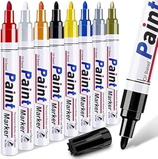 8 Permanent Paint Marker Paint Pen - Oil Based Paint Markers, Medium Tip, Paint Pens Paint Markers for Metal Plastic Wood Rock Painting Fabric Glass Mugs Canvas Waterproof Paint Pen Craft Art Supplies