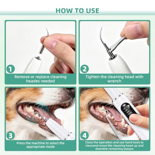 Kit de limpieza de dientes recargable UJW con 5 modos ajustables para perros 6
