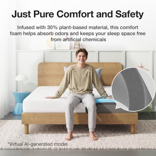 Image of Novilla 6 Inch King Size Mattress in a Box, King Gel Memory Foam Mattress with Comfort Foam for Cooling Night Sleep, Comfort Support and Pressure Relief, CertiPUR-US Certified