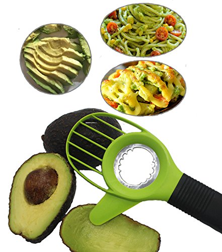 Uniquee 3-In-1 Avocado Tool Slicer Pitter Cutter Corer Peeler Skinner For Fruit With Comfort-Grip Silicone Handle (Green) #TOP5