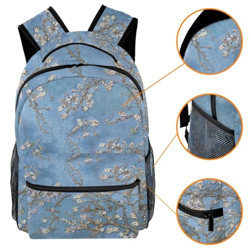 Sac à dos d'école fleurs d'amandier multicolore pour filles et garçons - 3