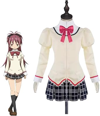 REENEWMagical Girl Cosplay Costume Madoka Kaname, Homura Akemi, Sayaka Miki, Mami Tomoe, Sakura Anko, Cosplay, School Uniform, Magical Girl Madoka Magica Costume, Disguise, Adult Use, Culture