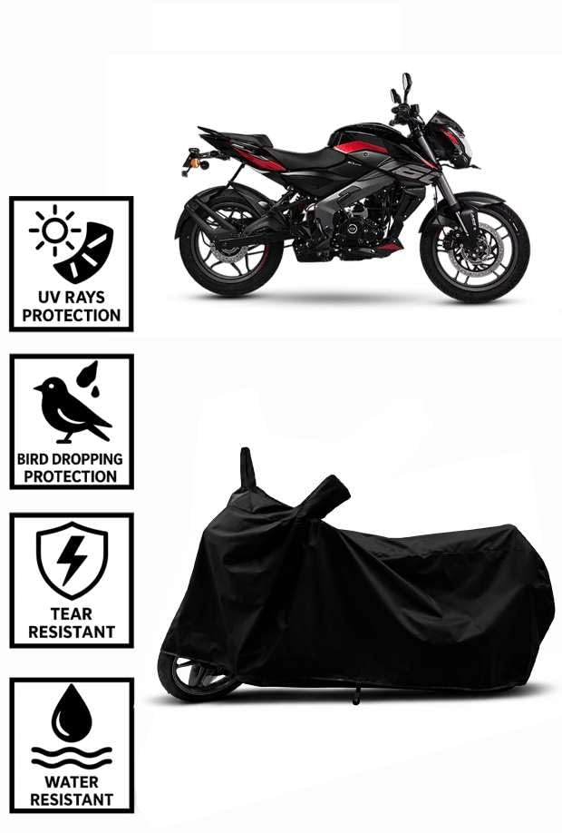 Image of Heavy Duty Waterproof Scooty & Bike Cover for Bajaj Pulsar Ns 160 - UV Resistant, Dustproof & Rain Protection, All-Weather Outdoor Cover for Bikes & Scooty with Buckle Straps