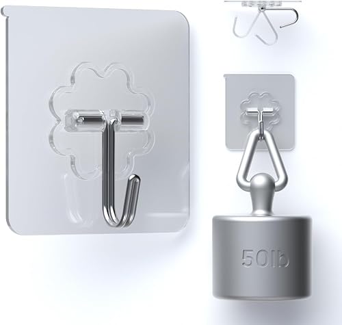 DDMY Ganchos adhesivos para pared de cocina 24 paquetes de ganchos resistentes de 132 libras máx ganchos adhesivos sin uñas con ganchos de acero DDMY Ganchos adhesivos para pared de cocina 24 paquetes de ganchos resistentes de 132 libras máx ganchos adhesivos sin uñas con ganchos de acero