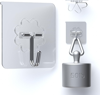 Heavy Duty Adhesive Hooks for Kitchen and Bathroom
