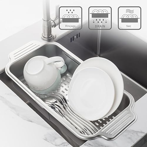 Égouttoir de vaisselle pour évier de cuisine compacte et gain de place - 7