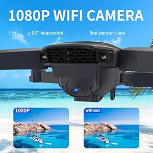 Drones with Camera for Adults Beginners Kids, Foldable E58 Drone with 1080P HD Camera, RC Quadcopter - FPV Live Video, Altitude Hold, Headless Mode, One Key Take Off/Landing, APP Control - immagine 3