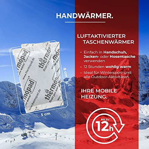 Thermopad hand warmer - the original: 30 Pairs of Heat Pads for 12 Hours of Heat; Instant Use Pocket Warmers; Extra Warm Heatpad - Ideal for Outdoor Activities and Gloves; Hand Heat Pad - Image 4