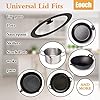 Universal Lid for Pots, Pans and Skillets Vented Tempered Glass with Heat Resistant Silicone Rim, Fits 6 inch, 7 inch, 8 inch Cookware, Replacement Lid, Black #4