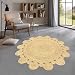 Produktbild Taracarpet runder Jute Teppich Sisal Optik Kurzflor Boho modern für Wohnzimmer Schlafzimmer nachhaltig Natur-Teppich Sonne 150 cm rund