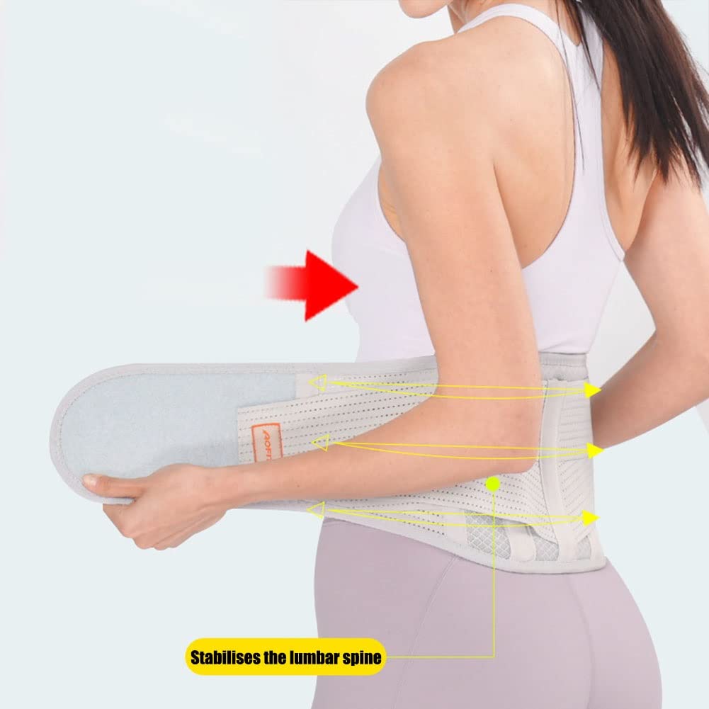 Cintura, Tessuto Traspirante con Bretelle Posteriori magnetiche for alleviare Il Dolore Lombare, ernia del Disco Sciatica(M/Medium)