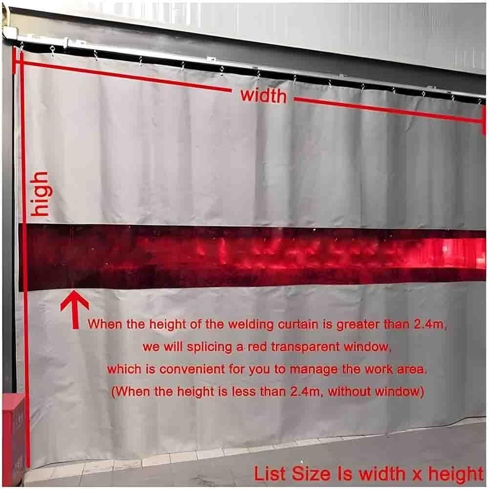 Koce spawalnicze, ekrany z czerwonym przezroczystym okienkiem, do magazynu, warsztatu konserwacyjnego(1.5x2 m/5x6.6 ft)