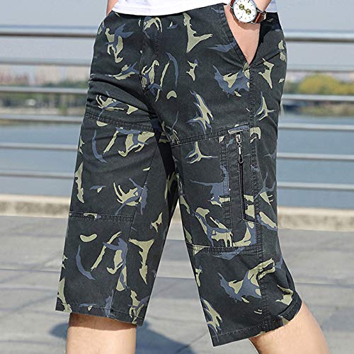 Calça cargo masculina folgada de verão casual fitness bodybuilding impresso bolso esportivo calças c