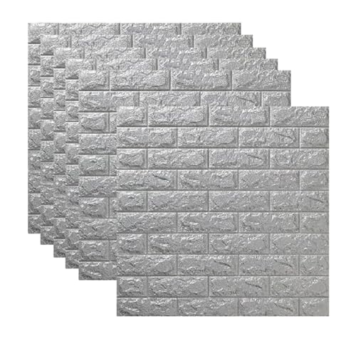 Image of DRONTER 3D Self-Adhesive Brick Wallpaper - PE Foam Wall Panels for Home, Bedroom, Living Room, and Cafe Decor | Easy Peel & Stick DIY Wall Stickers (Grey Brick)