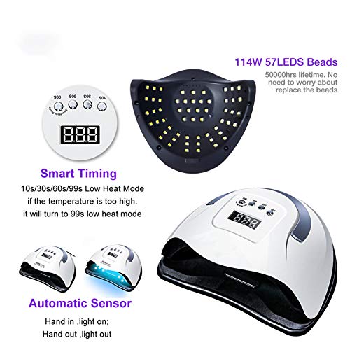 SFLRW 220 W LED Nail Drogen Lamp Nail Machine, Snelle Nail Curing Dryer Double Lights Source for Gel Automatic Sensor… - Afbeelding 5