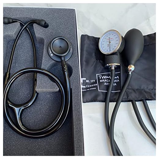 Kit Estetoscópio Spirit Pro-Lite Black Edition + Esfigmomanômetro Aparelho de Pressão Premium