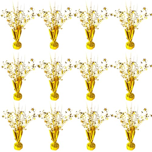 Centros de mesa de estrella FUBININA pack de 12 decoraciones de papel de aluminio para bodas