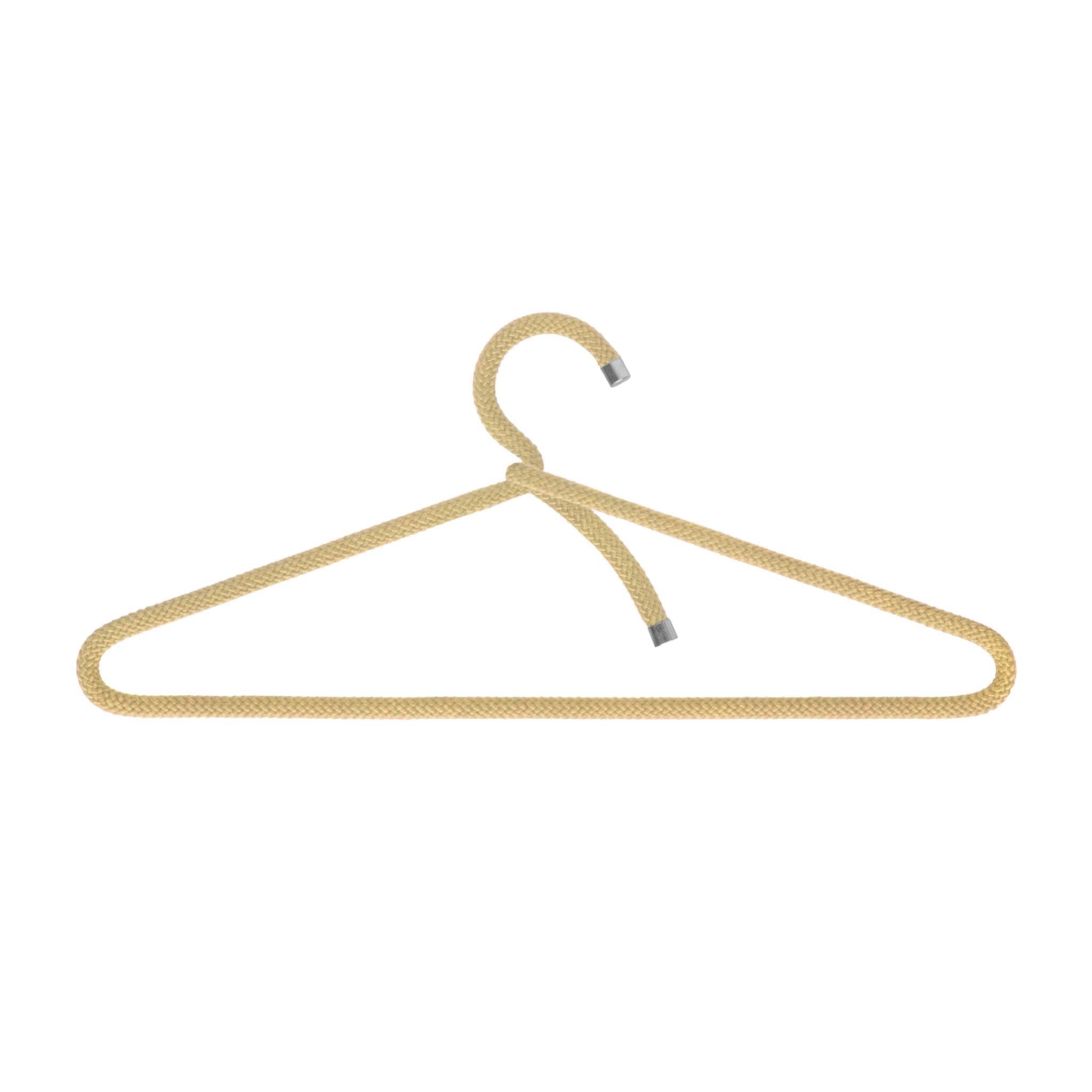 Peppermint Products Rope Hanger | 3er Textil-KLEIDERBÜGEL-Set aus Seil | Rutschfester Designer-Bügel f. Jacken, Hemden, Hosen | Design: Roman Luyken | Schrank- & Garderobenbügel (Sand)