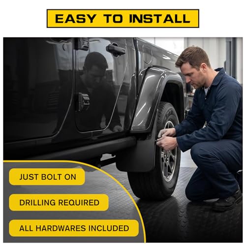 Image of Mud Flaps Splash Guards for 2020-2026 Jeep Gladiator JT, 4PCS