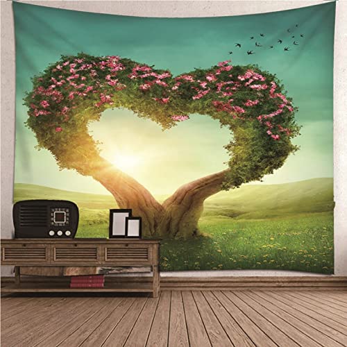 Tapiz de pared infantil Isdreem en tela verde y rosa para decorar con arte y suavidad