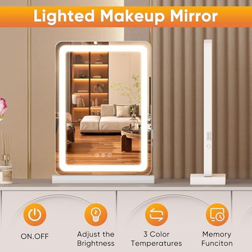 Espejo de maquillaje rectangular LED Sweetcrispy 18x13 pulgadas miniatura 6
