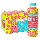 Roar Organic Electrolyte Infusions - USDA Organic - Cucumber Watermelon - with Antioxidants, B Vitamins, Low-Calorie, Low-Sugar, Low-Carb, Coconut Water Infused Beverage 18 Fl Oz (Pack of 12)