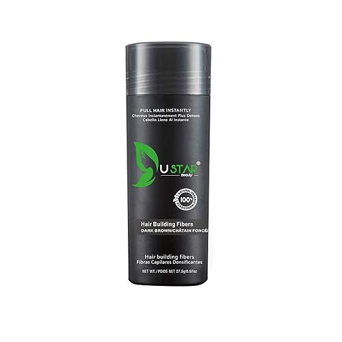 Ustar Fibras de construcción del cabello para adelgazar el cabello, 0.47 onzas, color caoba oculta la pérdida de cabello al instante, más grueso,