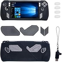 Silicone Case for ROG Ally, Protective Case for ROG Ally with Tempered Glass Screen Protectors, Dust-Proof Net, Joystick Protectors and 3.1 Adapter - Black