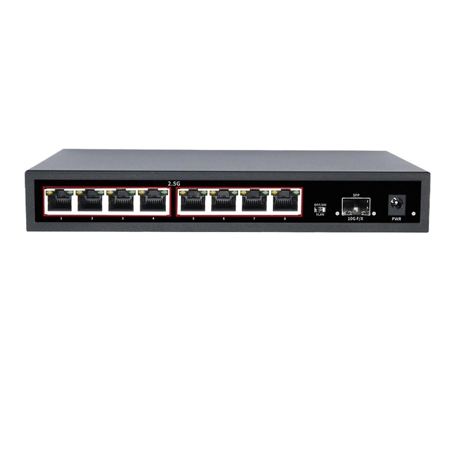 OSHZIKJII 9-Port RJ45 Ethernet Switch 2.5GbE 10G s-f.p+ Network Switch with for Uplink Unmanaged(Switch with A/*U Plug)
