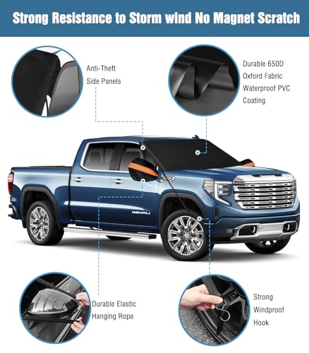 Image of YeewayVeh Windshield Snow Cover for GMC Sierra 1500 and Sierra HD 2500 3500